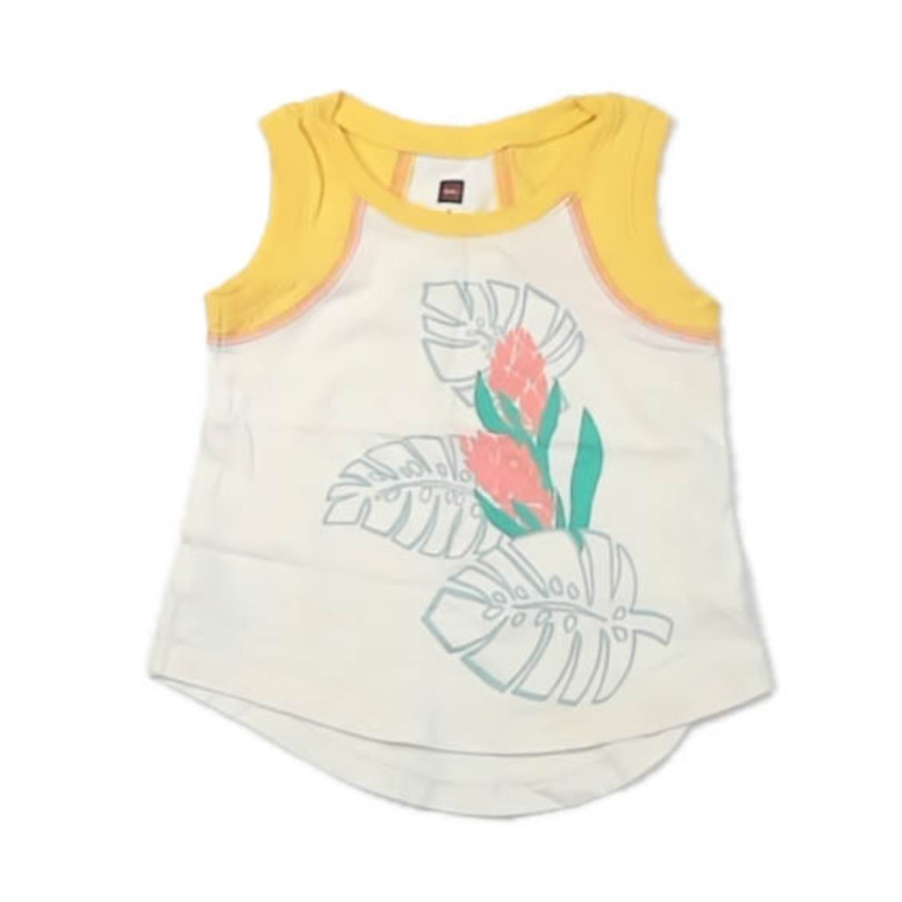 Tea Collection Girls Ivory | Yellow Tank Top size: 2T